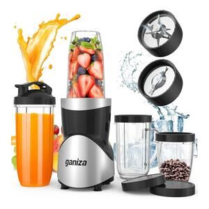 Smoothie Blender, Shakes and Smoothies, 15-Piece Countertop Blender Dark Black